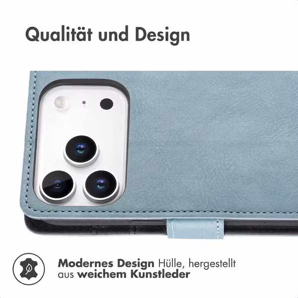 imoshion Luxuriöse Klapphülle Apple iPhone 18 Pro Max / 17 Pro Max - Hellblau
