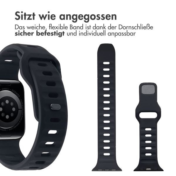 imoshion Active Sport Silikonarmband für die Apple Watch Series 1-10 / SE / Ultra (2) (44/45/46/49 mm) - Schwarz