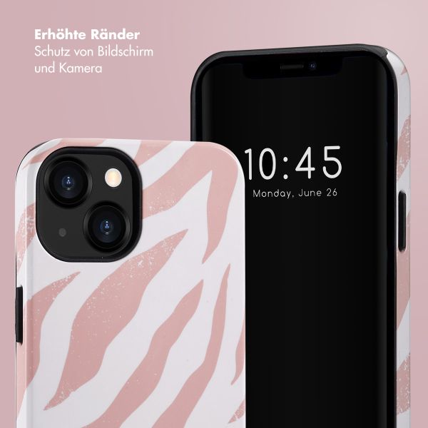 Selencia Vivid Back Cover Apple iPhone 13 - Colorful Zebra Old Pink