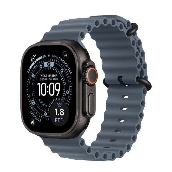 Apple Ocean Armand für das  Apple Watch Series 1 t/m 11 / SE / Ultra (44/45/46/49 mm) - Anchor Blue / Black Titanium