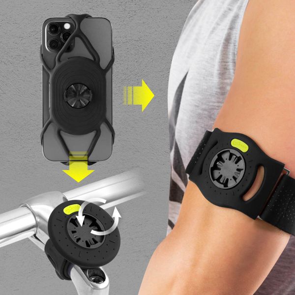 Bone ﻿Run+Bike Tie Connect - Telefonhalter für das Fahrrad und Handyhalterung Joggen - Schwarz