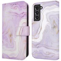 imoshion Design Klapphülle Samsung Galaxy S21 FE - Purple Marble