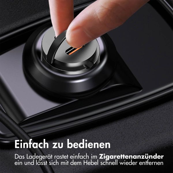 Accezz Autoladegerät | Schnellladegerät mit 2 Ports - 2x USB-C 65 Watt - Schwarz