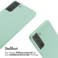 imoshion Silikonhülle mit Band für das Samsung Galaxy S21 Plus - Mintgrün