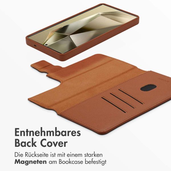 Accezz 2-in-1 Klapphülle aus Leder mit MagSafe für das Samsung Galaxy S25 Ultra - Sienna Brown