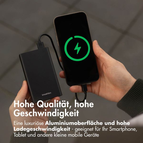 imoshion Ultra Series Aluminium | Powerbank 20.000 mAh - Schnellladen bis 33W - Schwarz