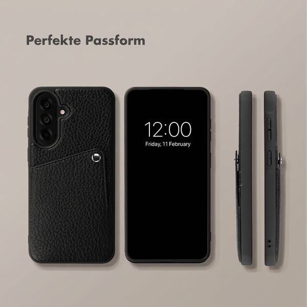 Selencia Riva Back Cover mit Kartenfach Samsung Galaxy A57 (5G) - Schwarz