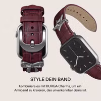 Burga Armband aus echtem Leder für Apple Watch | 38/40/41/42 mm - Mobwife / Silver