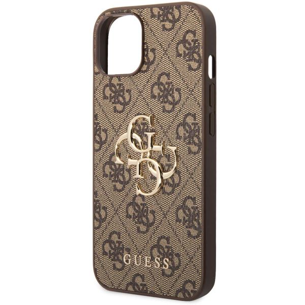 Guess 4G Metal Logo Back Cover für das iPhone 15 - Braun