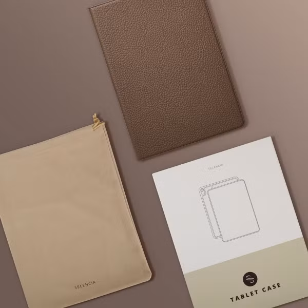 Selencia Riva Klapphülle Samsung Galaxy Tab A9 Plus - Mocha Brown
