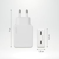 Accezz Ultra Slim GaN Ladegerät - 2x USB-C - 65 W - Weiß
