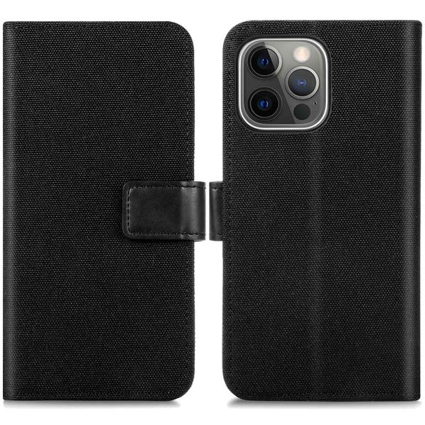 imoshion Luxuriöse Klapphülle Canvas iPhone 13 Pro - Schwarz