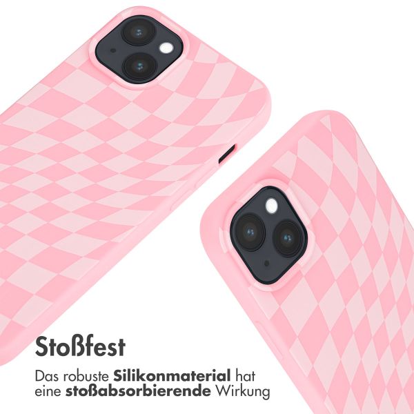 imoshion Silikonhülle design mit Band für das iPhone 15 Plus - Retro Pink