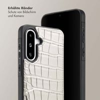 Selencia Nova Croco Back Cover mit Band und Kartenfach für das Samsung Galaxy A36 / A56 - Silver