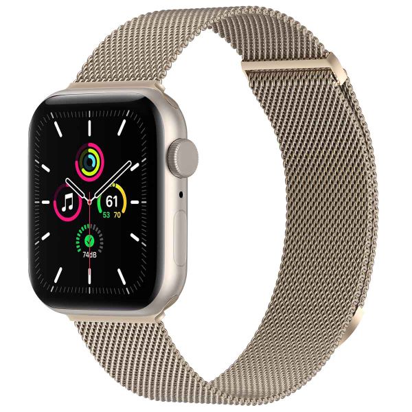 imoshion Mailändische Magnetarmband für die Apple Watch Series 1-10 / SE / Ultra (2) - 42/44/45/46/49 mm - Größe M - Starlight