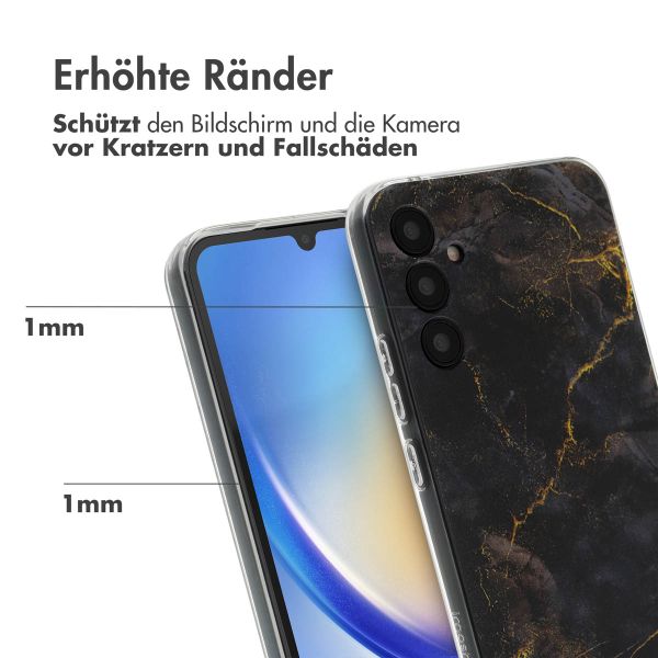 imoshion Design Hülle für das Samsung Galaxy A34 (5G) - Black Marble