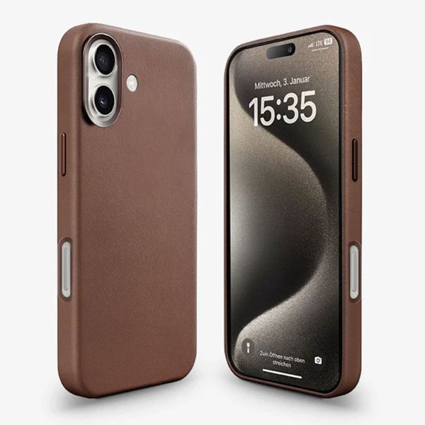 Woodcessories Bio Leather Case MagSafe für das iPhone 16 - Brown