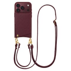 Selencia Nova HandyHülle mit Kordel und Kartenhalter Apple iPhone 18 Pro Max / 17 Pro Max - Bold Burgundy