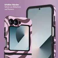 Selencia Vivid Back Cover Samsung Galaxy Z Flip 6 / Flip 7 FE - Wavy Swirl Pink Plum