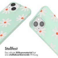 imoshion Silikonhülle design mit Band für das iPhone 13 - Green Flower Distance