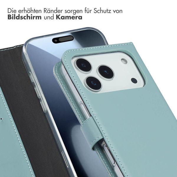 Selencia Echtleder Klapphülle Apple iPhone 17 Pro - Air Blue