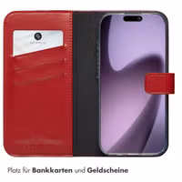 Selencia Echtleder Klapphülle Apple iPhone 17 - Rot