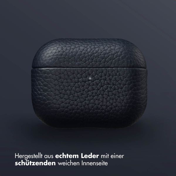 Accezz Echtes Leder Case Apple AirPods Pro 3 - Dunkelblau