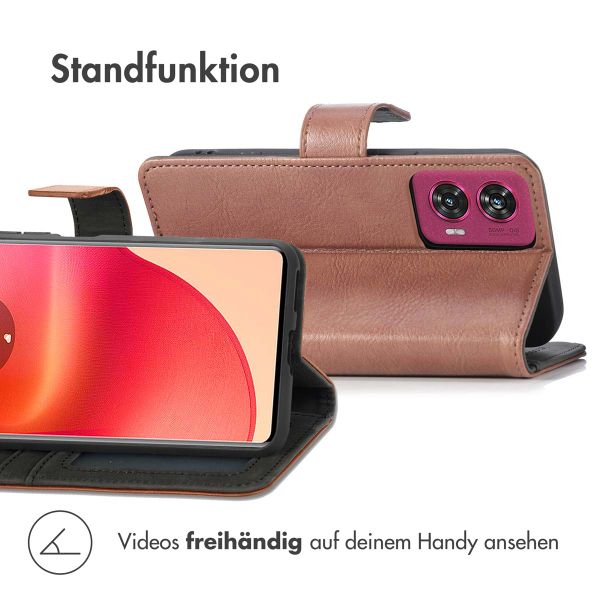 imoshion Luxuriöse Klapphülle für das Motorola Edge 50 Fusion - Braun