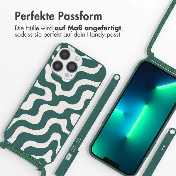 imoshion SilikonHülle design mit Band Apple iPhone 13 Pro - Petrol Green Groovy