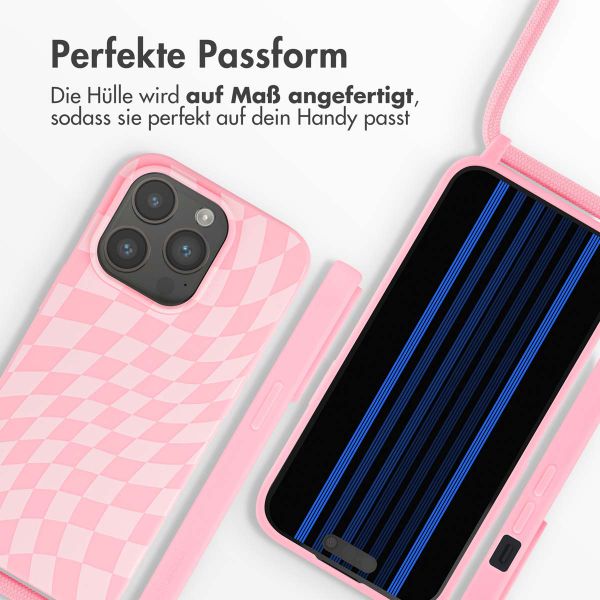 imoshion Silikonhülle design mit Band für das iPhone 15 Pro - Retro Pink