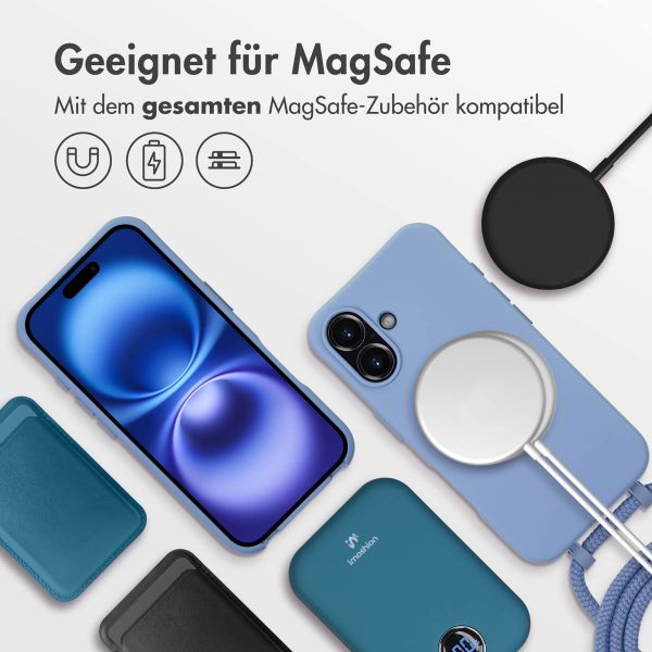 imoshion Color Backcover mit abtrennbarem Band MagSafe für das iPhone 16 - Ash Blue