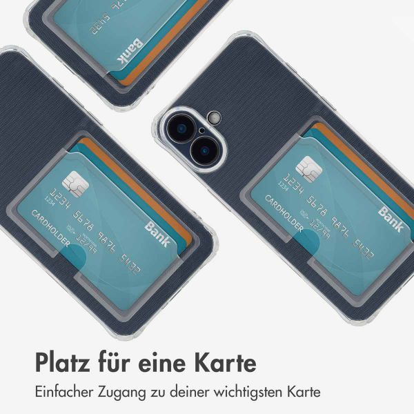 imoshion Softcase Back Cover mit Kartenhalter für das Apple iPhone 16 Plus - Transparent