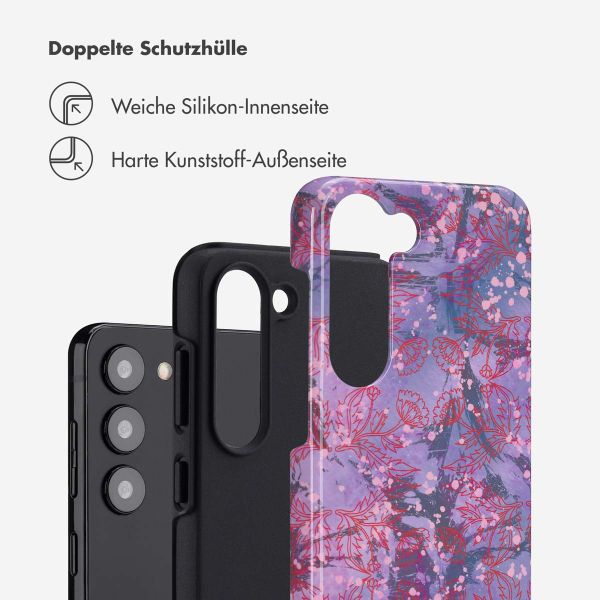 Selencia Vivid Back Cover Samsung Galaxy S23 - Fresh Paint Flower Orange