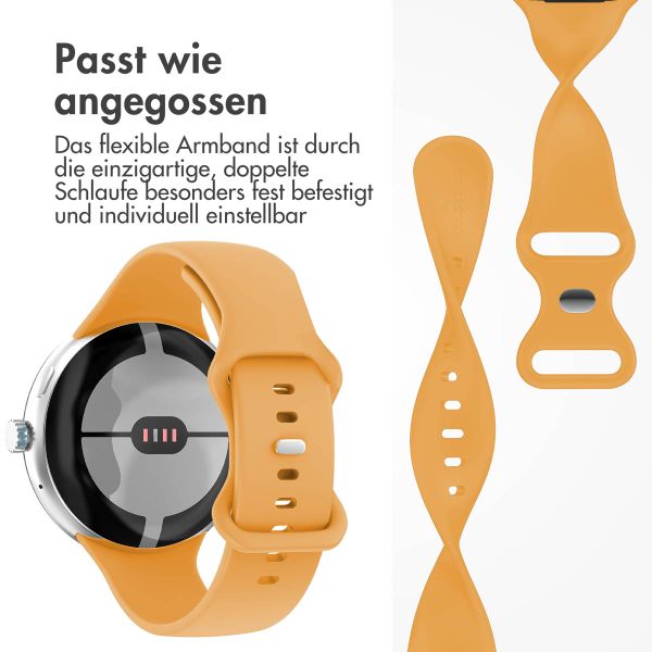 imoshion Silikon-Armband⁺ für  Google Pixel Watch 3 / 4 (45 mm) - Größe L - Gelb