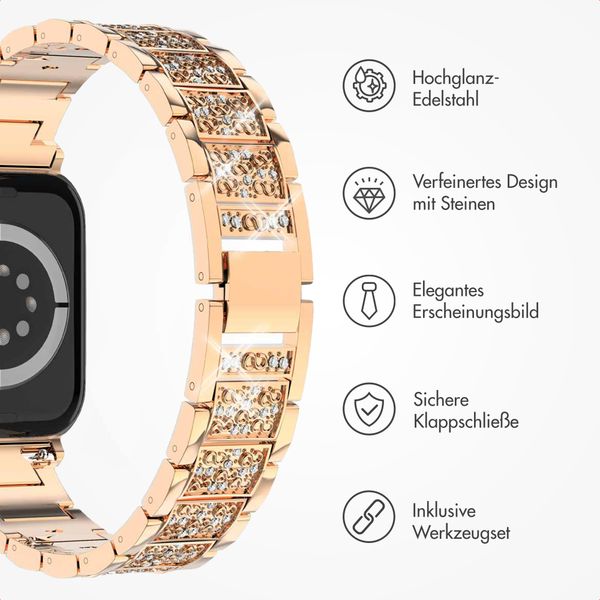 Selencia Sparkle Armband für das  Apple Watch Series 1 t/m 9 / SE (38/40/41 mm) | Series 10 / 11 (42 mm) - Rosé gold