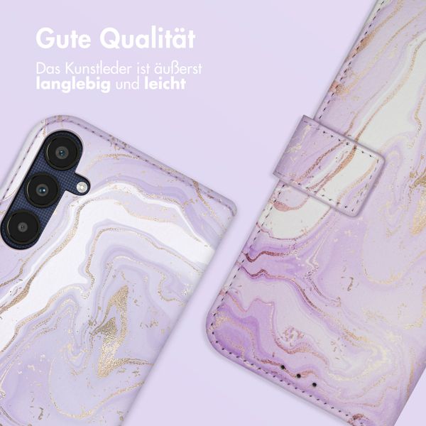 imoshion Design Klapphülle Samsung Galaxy A25 (5G) - Purple Marble