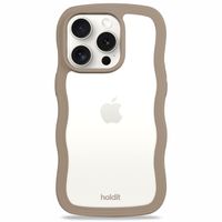 Holdit Wavy Case für das iPhone 15 Pro Max - Mocha Brown / Transparent