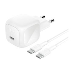 Belkin BoostCharge Kompakte USB-C-Ladegerät 45W mit USB-C-auf-USB-C-Kabel - 1 Meter - Weiß
