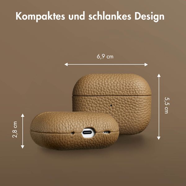 Accezz Echtes Leder Case Apple AirPods Pro 2 - Taupe