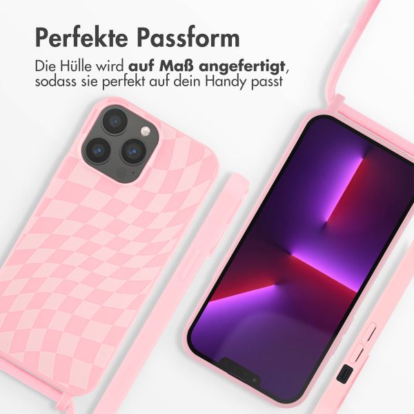 imoshion Silikonhülle design mit Band für das iPhone 13 Pro Max - Retro Pink