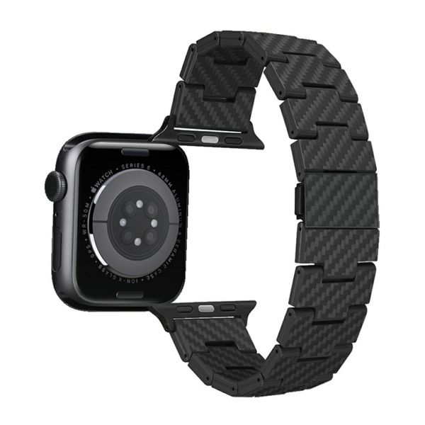 Pitaka Carbonfaser Armband für Apple Watch | 44/45/46/49 mm - Retro Carbon Black