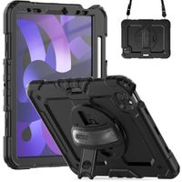 Accezz ﻿Robustes Back Cover mit Schultergurt Apple iPad Air 5 (2022) / Air 4 (2020) - Schwarz