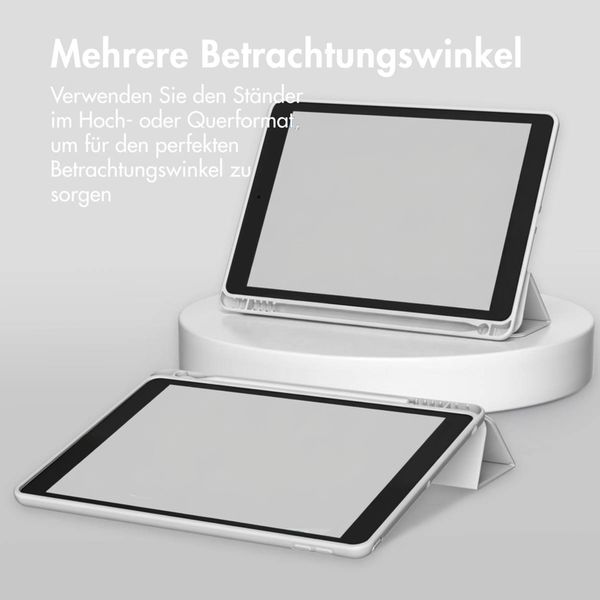 Accezz Smarte Klapphülle aus Silikon Apple iPad 9 (2021) 10.2 Zoll / iPad 8 (2020) 10.2 Zoll / iPad 7 (2019) 10.2 Zoll - Grau