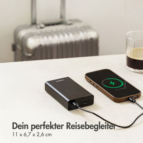 imoshion Ultra Series Aluminium Powerbank 20.000 mAh - Schnellladen bis 33W - Black