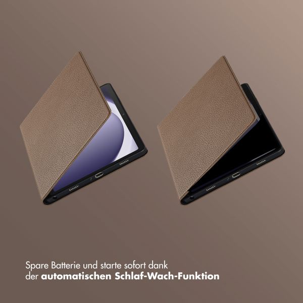 Selencia Riva Klapphülle Samsung Galaxy Tab A9 Plus - Mocha Brown