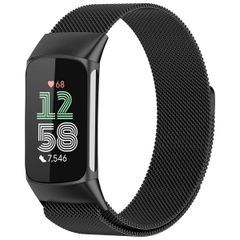 imoshion Magnetisches Milanaise Armband für das  Fitbit Charge 5 - Größe M - Schwarz
