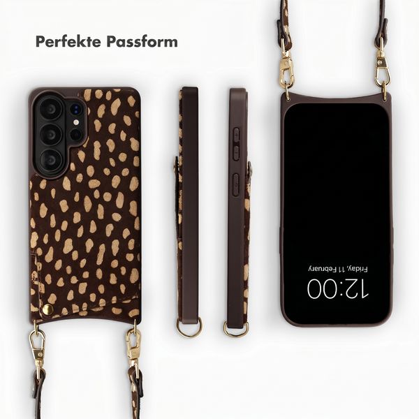 Selencia Nova Echtleder Backcover mit Kartenhalter Samsung Galaxy S26 Ultra - Fawn Chic