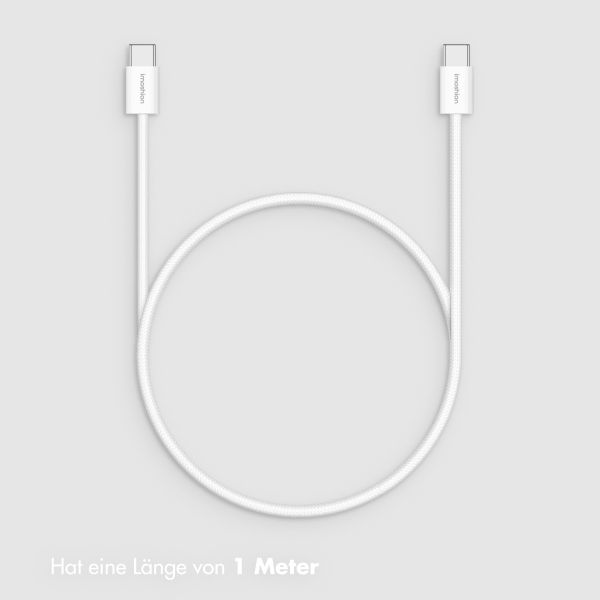 imoshion Braided USB-C-zu-USB-C-Kabel 60 W 2er-Pack - 1 Meter - Weiß