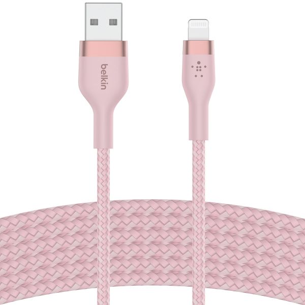 Belkin Boost↑Charge™ USB-A-zu-Lightning-Kabel aus geflochtenem Silikon - 2 Meter - Rosa