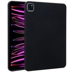 Accezz Liquid Silicone Back Cover mit Stifthalter für das iPad Pro 11 (2018/2020/2021/2022) - Schwarz